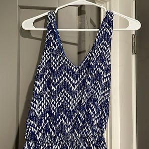 Navy blue and white jumpsuit